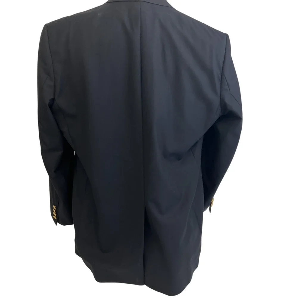 Brooks Brothers Blazer Mens 45R Black Wool 1818 Madison Loro Piana Gold‎ Buttons